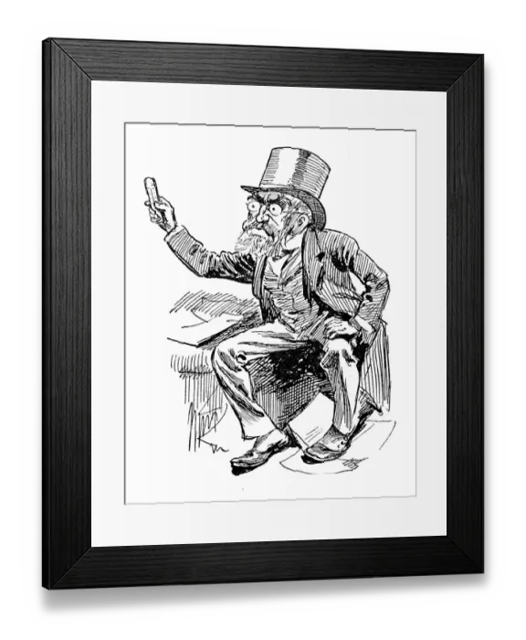 Framed Print : British London satire caricatures comics cartoon illustrations: Angry Framed Print : British London satire caricatures comics cartoon illustrations: Angry