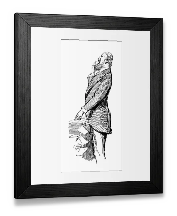 Framed Print : British London satire caricatures comics cartoon illustrations: Yawning Framed Print : British London satire caricatures comics cartoon illustrations: Yawning