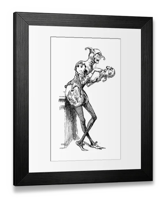 Framed Print : British London satire caricatures comics cartoon illustrations: Jester Framed Print : British London satire caricatures comics cartoon illustrations: Jester