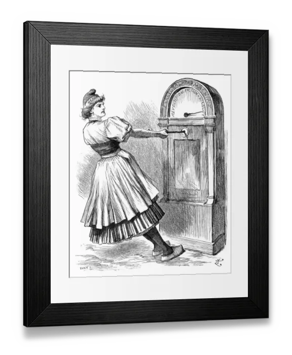 Framed Print : British London satire caricatures comics cartoon illustrations: Pulling