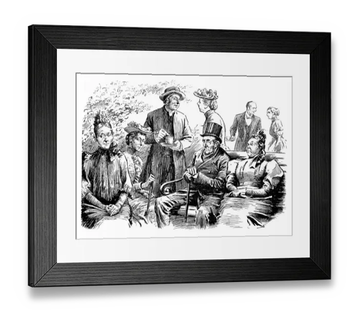 Framed Print : British London satire caricatures comics cartoon illustrations