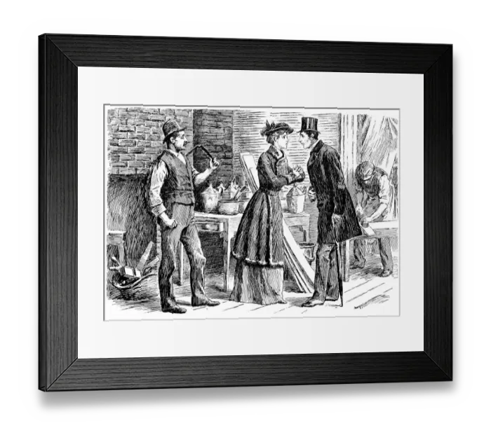 Framed Print : British London satire caricatures comics cartoon illustrations