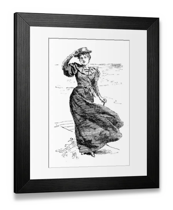 Framed Print : British London satire caricatures comics cartoon illustrations: Woman Framed Print : British London satire caricatures comics cartoon illustrations: Woman