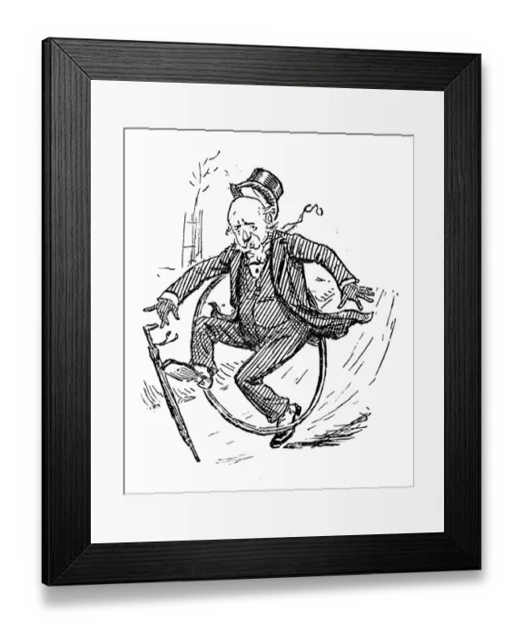 Framed Print : British London satire caricatures comics cartoon illustrations: Ring stumbling Framed Print : British London satire caricatures comics cartoon illustrations: Ring stumbling