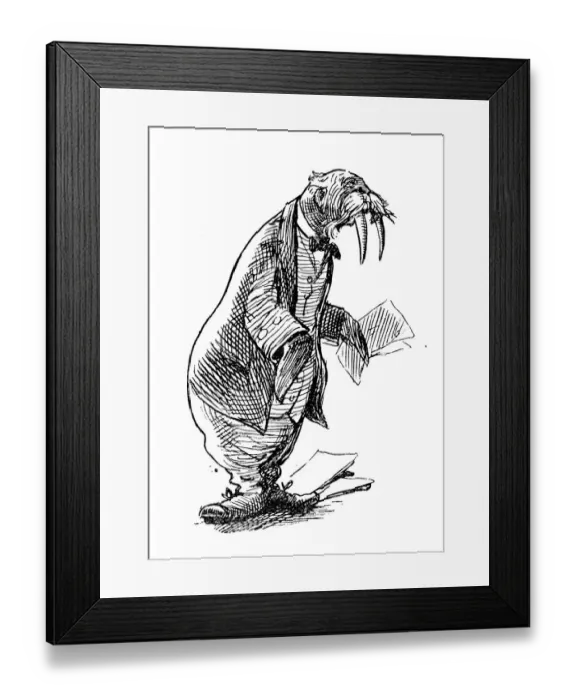 Framed Print : British London satire caricatures comics cartoon illustrations: Walrus Framed Print : British London satire caricatures comics cartoon illustrations: Walrus