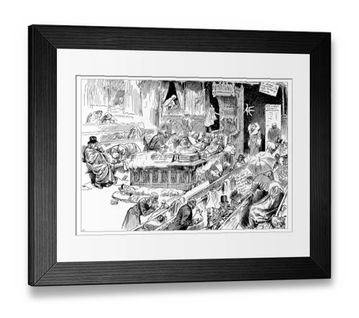 Framed Print : British London satire caricatures comics cartoon illustrations: Sick house of Commons Framed Print : British London satire caricatures comics cartoon illustrations: Sick house of Commons