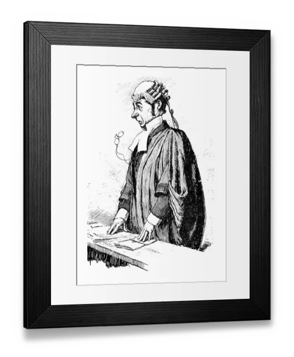 Framed Print : British London satire caricatures comics cartoon illustrations: Lawyer