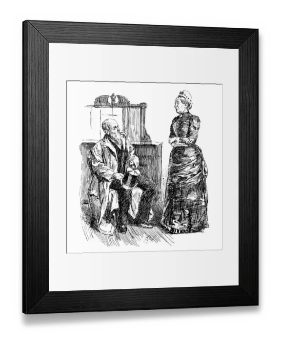 Framed Print : British London satire caricatures comics cartoon illustrations: Couple Framed Print : British London satire caricatures comics cartoon illustrations: Couple
