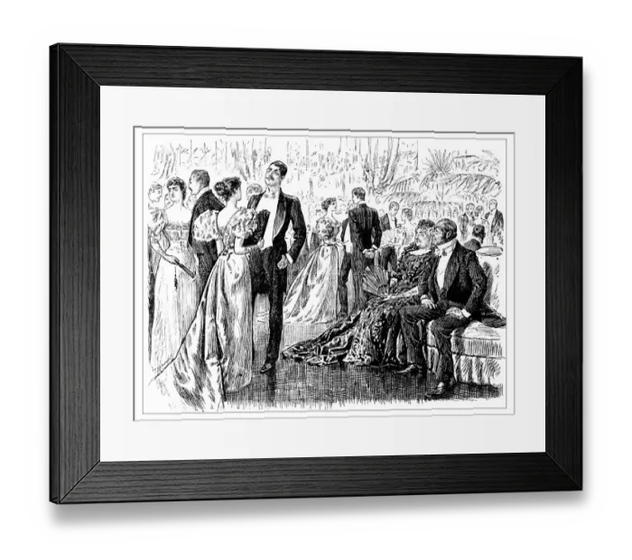 Framed Print : British London satire caricatures comics cartoon illustrations: Party Framed Print : British London satire caricatures comics cartoon illustrations: Party