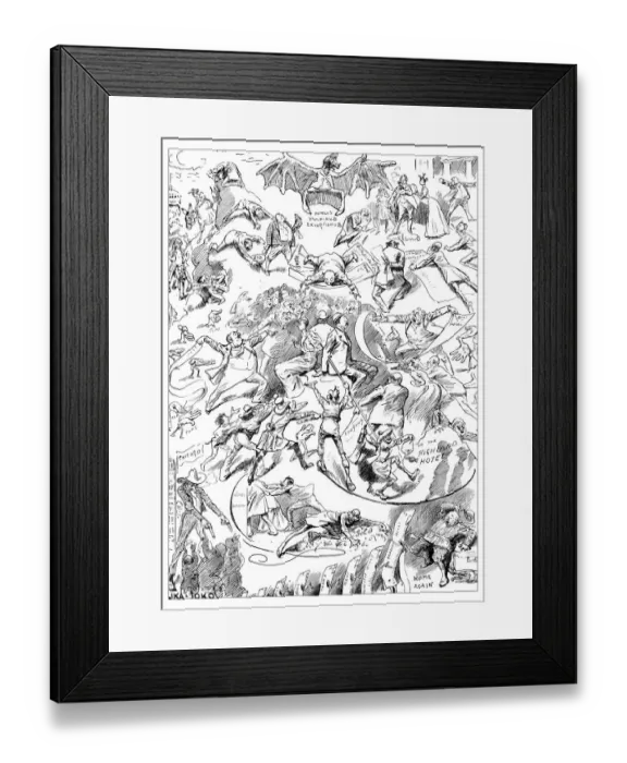 Framed Print : British London satire caricatures comics cartoon illustrations: Tourist season Framed Print : British London satire caricatures comics cartoon illustrations: Tourist season
