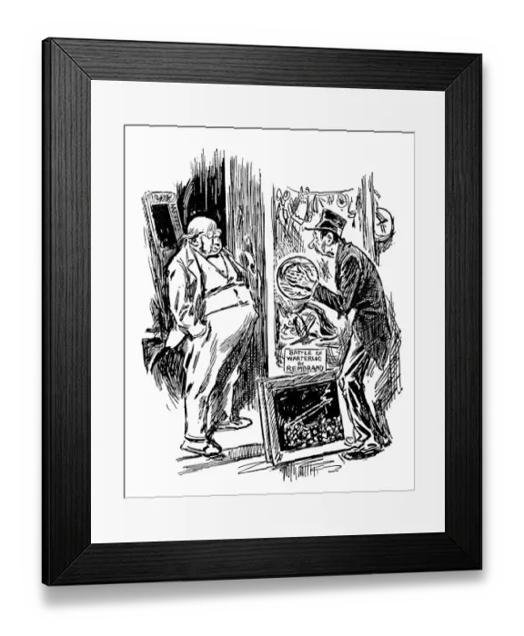 Framed Print : British London satire caricatures comics cartoon illustrations: Antiques shop Framed Print : British London satire caricatures comics cartoon illustrations: Antiques shop