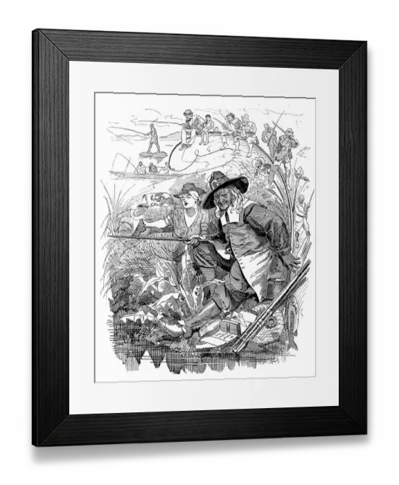 Framed Print : British London satire caricatures comics cartoon illustrations: Saint Izaak