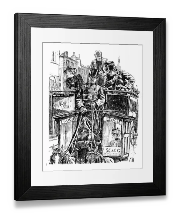 Framed Print : British London satire caricatures comics cartoon illustrations: Carriage Framed Print : British London satire caricatures comics cartoon illustrations: Carriage
