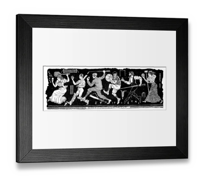Framed Print : British London satire caricatures comics cartoon illustrations: Sports bas-relief Framed Print : British London satire caricatures comics cartoon illustrations: Sports bas-relief