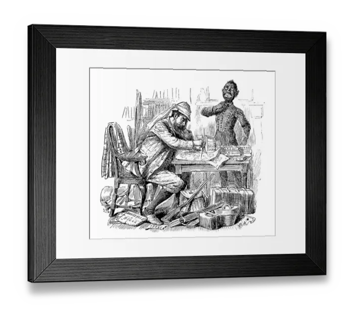 Framed Print : British London satire caricatures comics cartoon illustrations: Robinson Crusoe Framed Print : British London satire caricatures comics cartoon illustrations: Robinson Crusoe