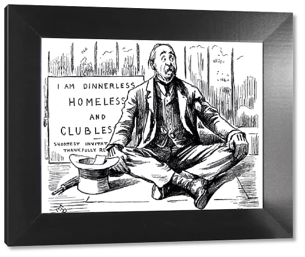 British London satire caricatures comics cartoon illustrations: Homeless and clubless