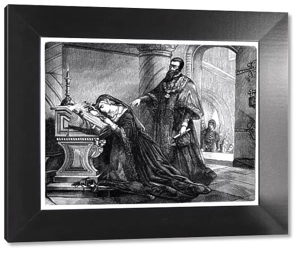 The last moments of Mary Stuart, Queen of the Scots, Prior to being beheaded, 8th February