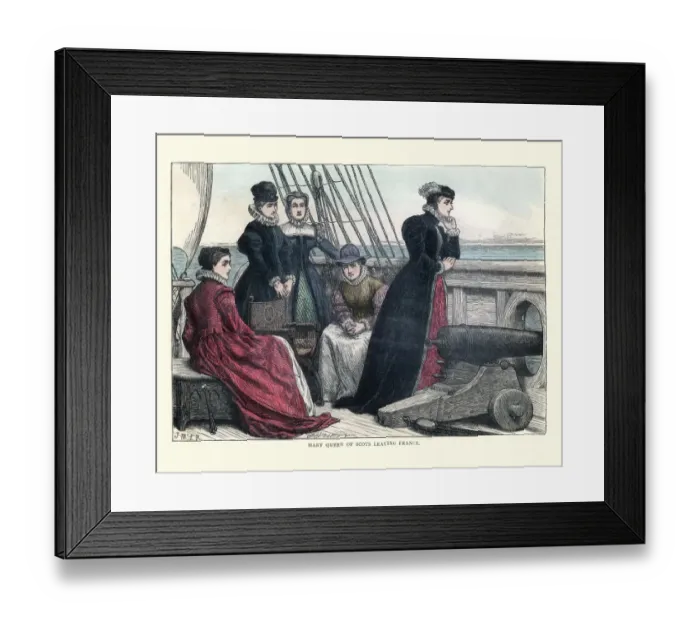 Framed Print : Mary Queen of Scots leaving France Framed Print : Mary Queen of Scots leaving France