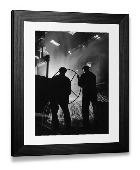 Framed Print : Men At Work In Steel Mill Framed Print : Men At Work In Steel Mill