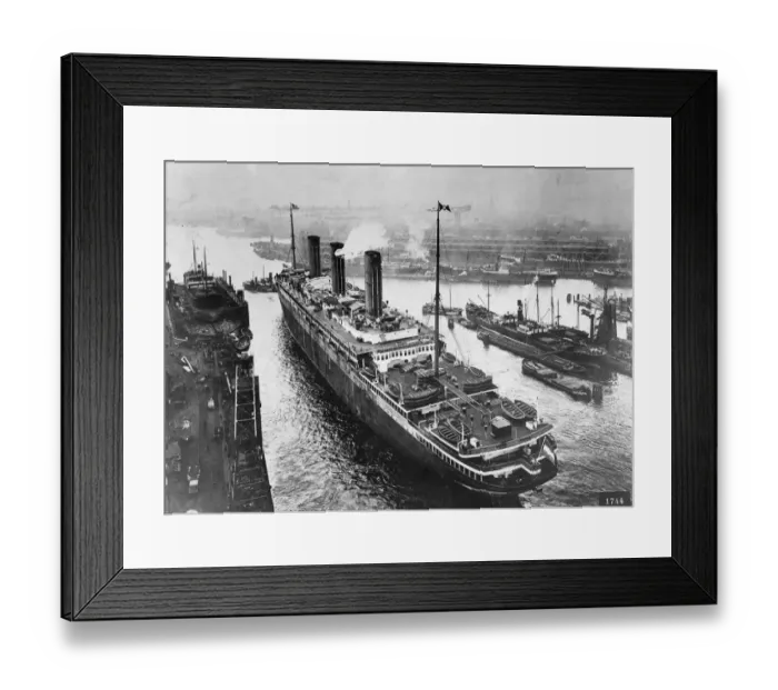 Framed Print : Imperator. 1914: The Hamburg America vessel Imperator in dock Framed Print : Imperator. 1914: The Hamburg America vessel Imperator in dock