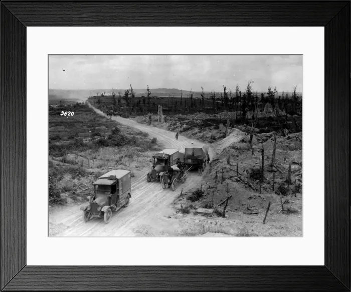 Framed Print : Supplies. A road through the battlefield Framed Print : Supplies. A road through the battlefield