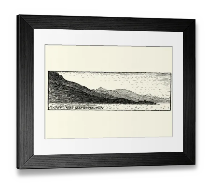 Framed Print : Sketch of the Coast line of the Argolic Gulf, Greece Framed Print : Sketch of the Coast line of the Argolic Gulf, Greece