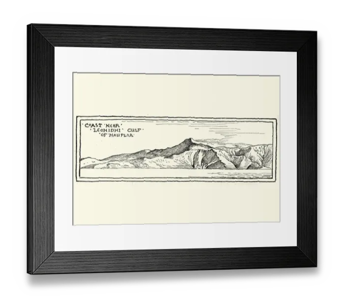 Framed Print : Sketch of the Coast near Leonidio, Argolic Gulf, Greece Framed Print : Sketch of the Coast near Leonidio, Argolic Gulf, Greece