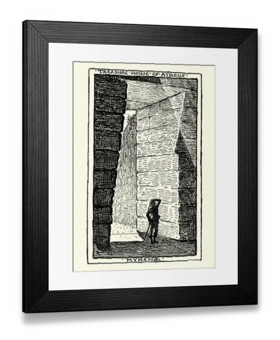 Framed Print : Sketch of the Treasury of Atreus, Mycenae, Greece Framed Print : Sketch of the Treasury of Atreus, Mycenae, Greece