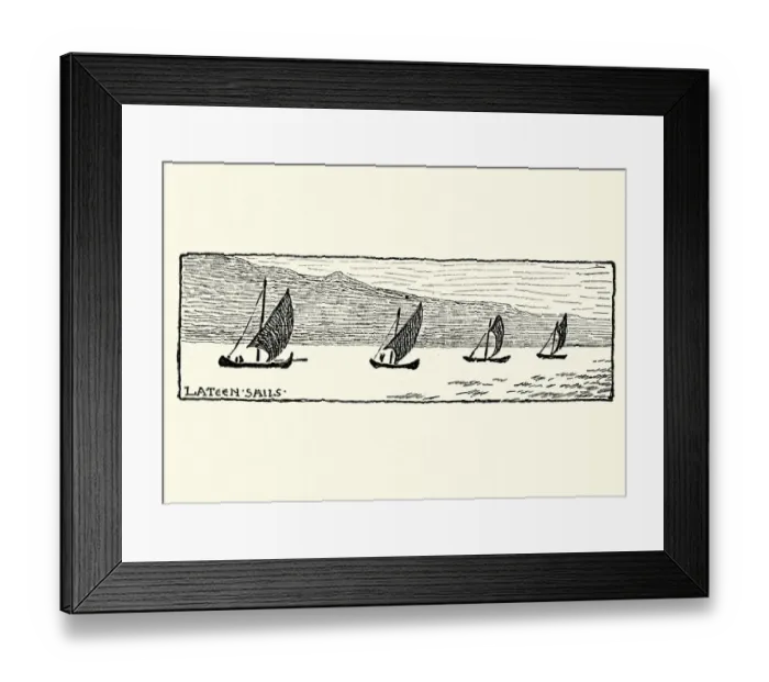Framed Print : Sketch of Lateen Sail boats, Greece, 19th Century, Walter Crane Framed Print : Sketch of Lateen Sail boats, Greece, 19th Century, Walter Crane