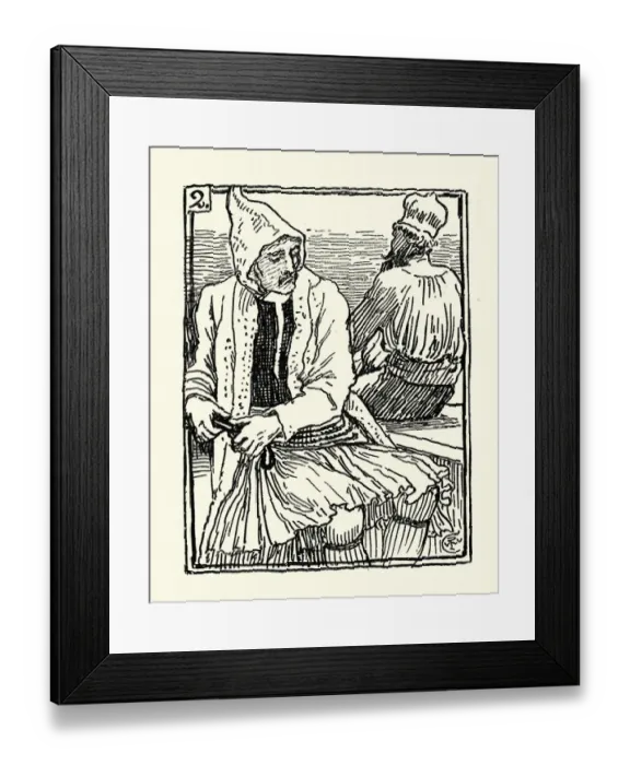 Framed Print : Sketch of Greek men, 19th Century, Walter Crane