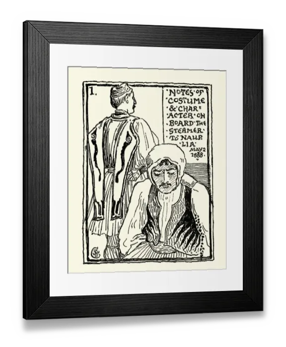 Framed Print : Sketch of Greek men, 19th Century, Walter Crane