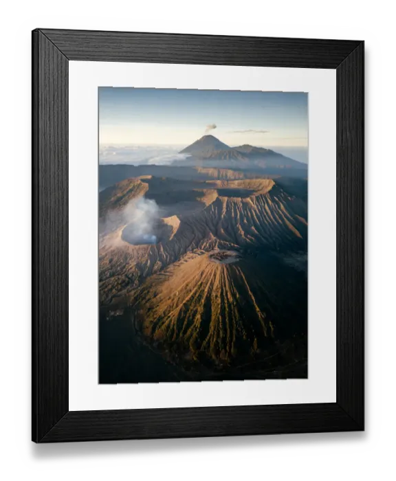 Framed Print : Bromo Volcano aerial view