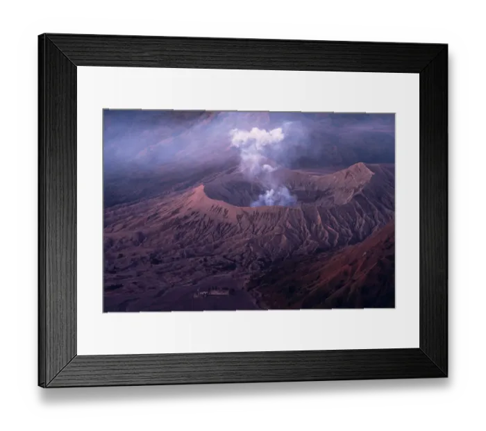 Framed Print : Bromo volcano erupting