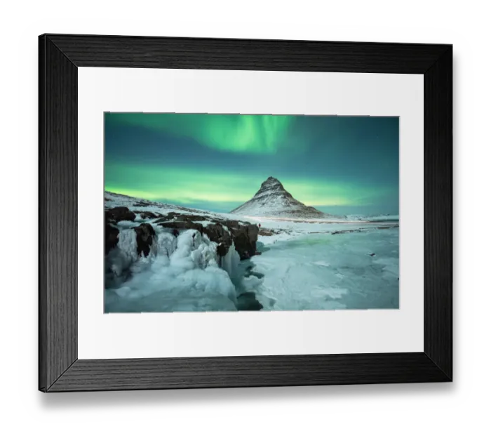 Framed Print : winter kirkjufell aurora Framed Print : winter kirkjufell aurora