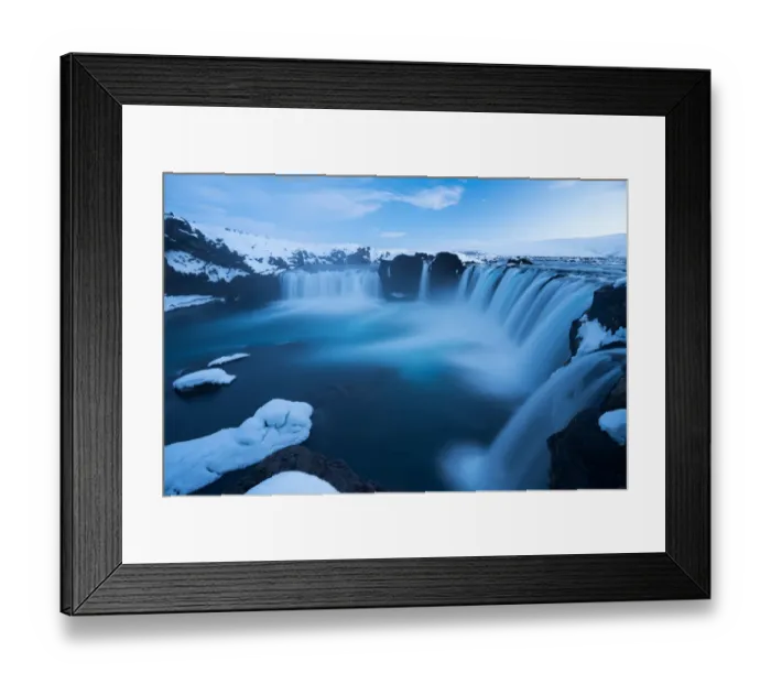 Framed Print : Blue light Godafoss Iceland Framed Print : Blue light Godafoss Iceland