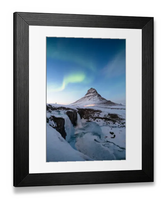 Framed Print : Kirkjufell mountain winter with Aurora sky Framed Print : Kirkjufell mountain winter with Aurora sky