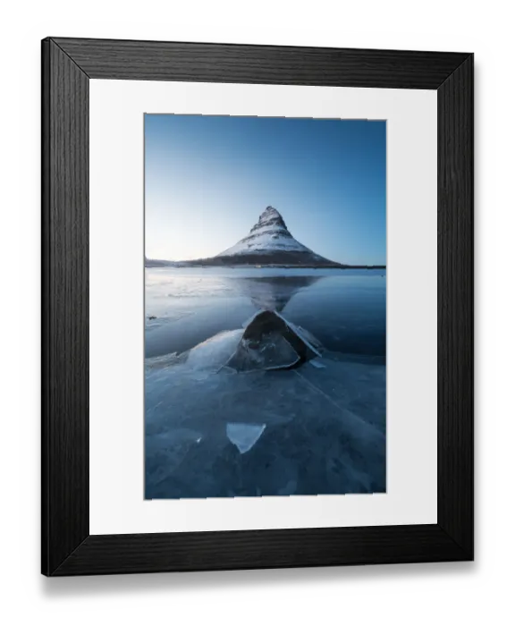 Framed Print : Winter kirkjufell ice cracked Framed Print : Winter kirkjufell ice cracked