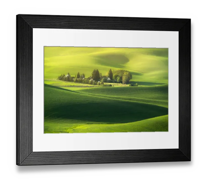 Framed Print : barn in the green hill