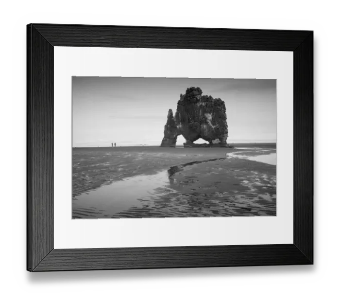 Framed Print : Hvitserkur in black and white Framed Print : Hvitserkur in black and white