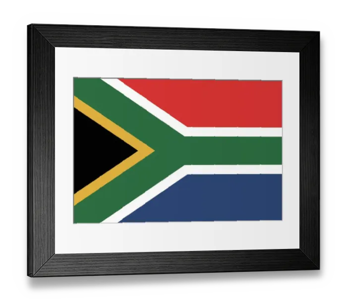 Framed Print : Flag of South Africa Illustration Framed Print : Flag of South Africa Illustration