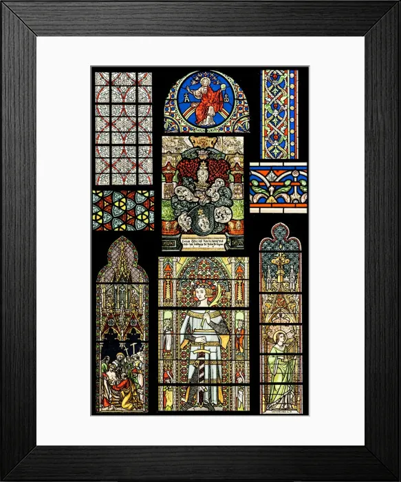 Framed Print : Religion motives on Stained Glass Framed Print : Religion motives on Stained Glass