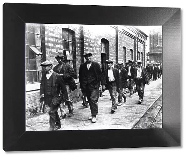 Hometime. 1st August 1926: Miners from the colliery at Crown Farm near Mansfield