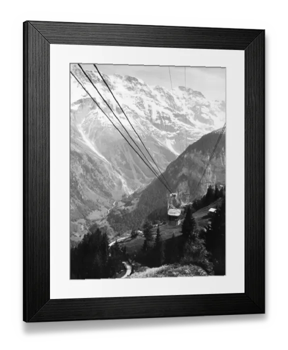Framed Print : Cable Car. 23rd June 1965: A cabin glides along a section of the worlds Framed Print : Cable Car. 23rd June 1965: A cabin glides along a section of the worlds