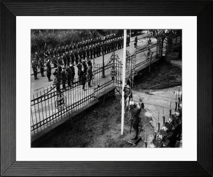 Framed Print : Lowering The Flag Framed Print : Lowering The Flag