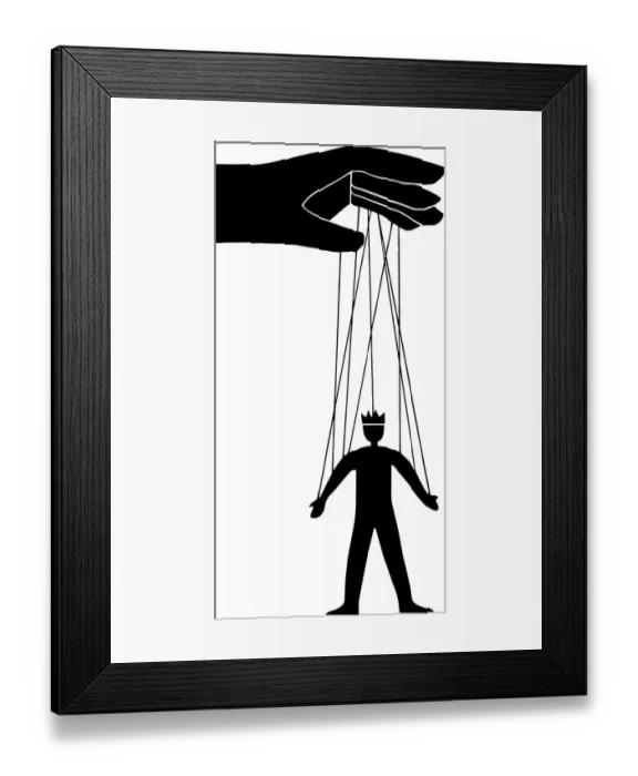 Framed Print : Puppet and puppeteer Framed Print : Puppet and puppeteer