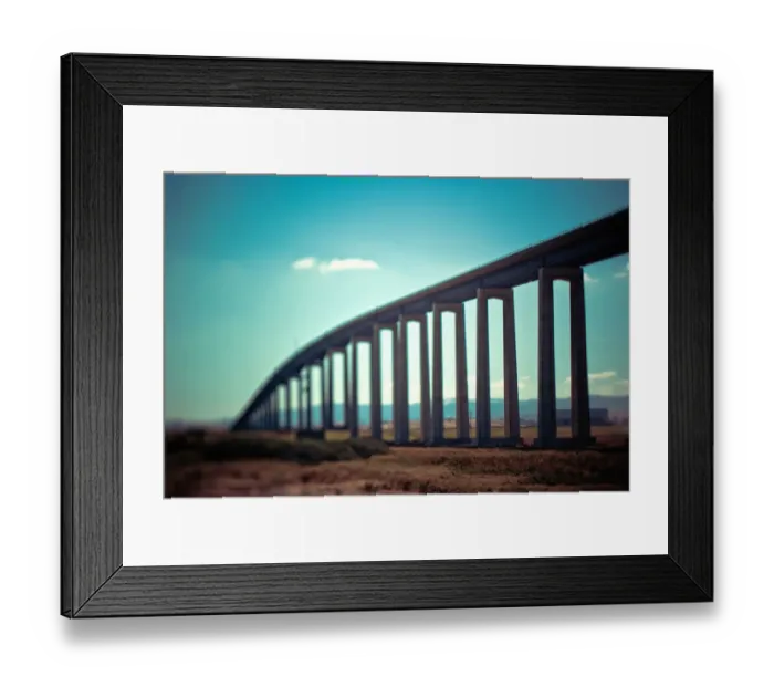 Framed Print : Large concrete bridge looming over a landscape Framed Print : Large concrete bridge looming over a landscape