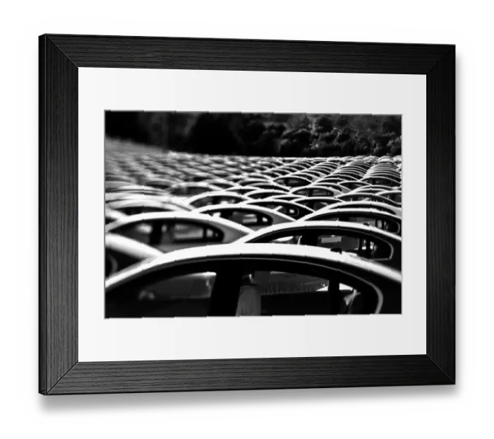 Framed Print : Fire Sale. Rooftops of cars in a parking lot Framed Print : Fire Sale. Rooftops of cars in a parking lot
