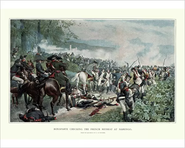 Napoleon stopping the retreat, Battle of Marengo, 1800