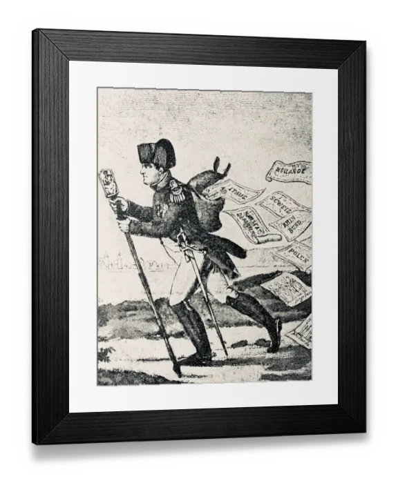 Framed Print : Napoleon cartoon from the year 1813: Le Petit Courier du Rhin Framed Print : Napoleon cartoon from the year 1813: Le Petit Courier du Rhin