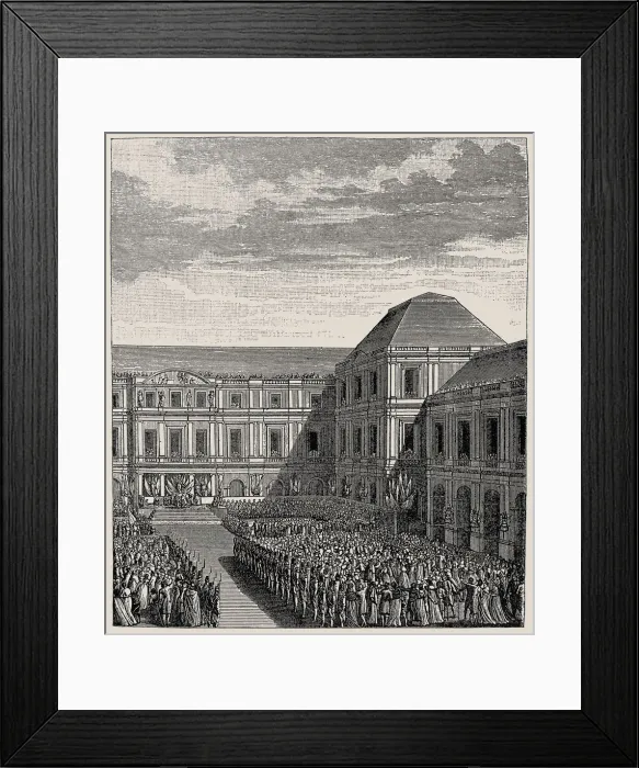 Framed Print : Festival celebrating Napoleon Bonaparte at the Palace of the Directoire, after Treaty Framed Print : Festival celebrating Napoleon Bonaparte at the Palace of the Directoire, after Treaty